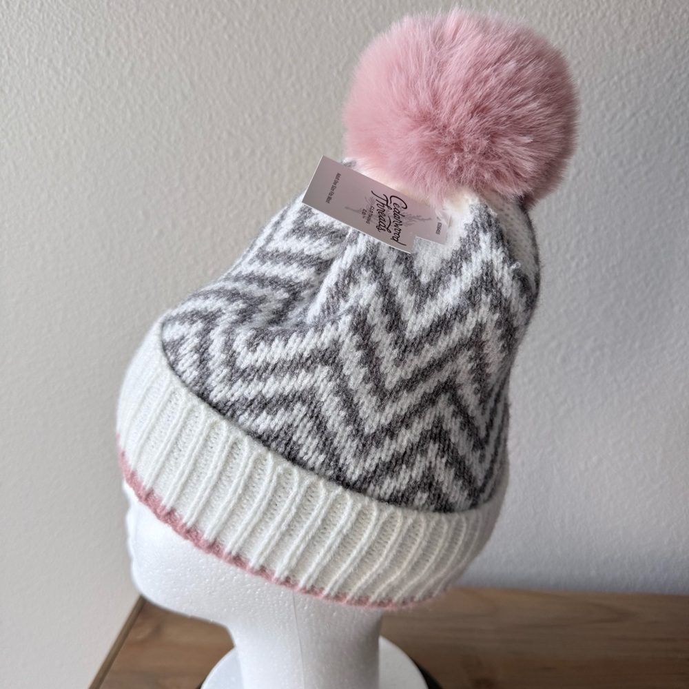 NWT Cedarwood Threads women’s wool blend knit beanie with faux fur lining